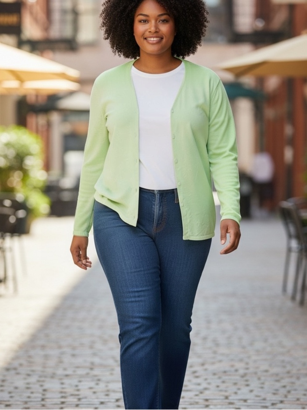 Lilly Pulitzer Light Lime Green Button-Front Cardigan